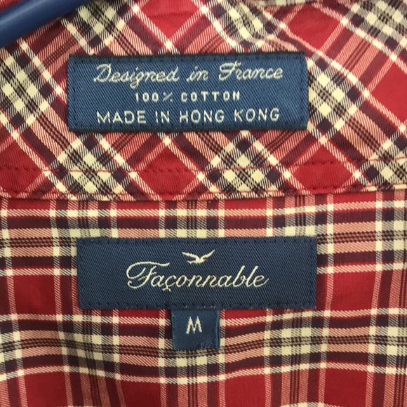 Facaonnable, M, plaid, button down - Picture 2 of 7